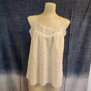 NWT Sundance W Small Lilian Tea White Cotton Camisole Adjustable Straps A 251